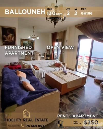 Apartment for rent in  Ballouneh GH166 شقة للإيجار في بلونة