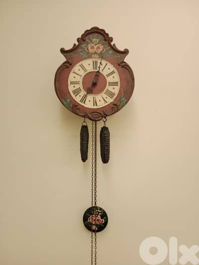 Antique Hand painted clock full functional