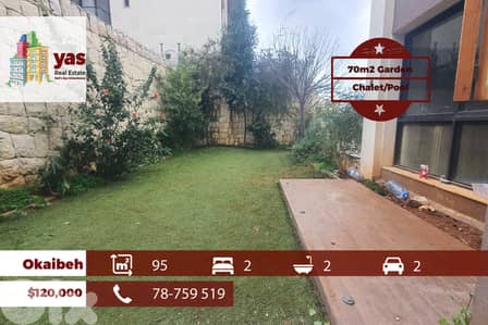 Okaibeh 95m2 | 70m2 Garden | Pool Access | Prime Location | ABA