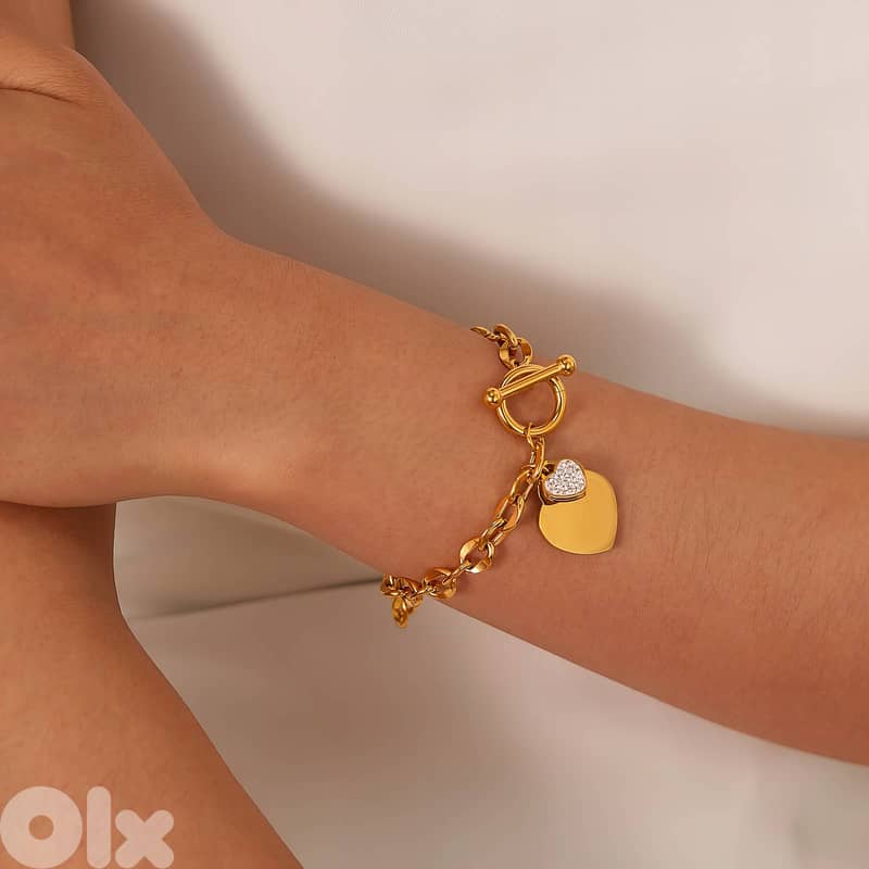 Hearts Bracelets 18K Gold Plated 3