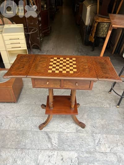 Frensh table de jeux desk طاولة شطرنج فرنسية انتيك مكتب خشب جوز