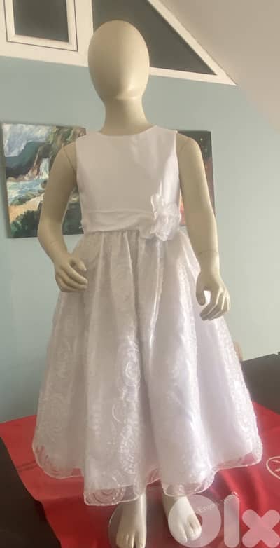 Girl's white dress ( 9-10 years)