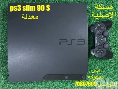 ⁨	Ps3 slim console معدلة مش مفكوكة للتواصل 70807609⁩