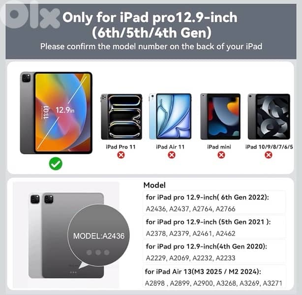 Keyboard Case with Trackpad – iPad Pro 12.9” / iPad Air 13” (Grey) 1