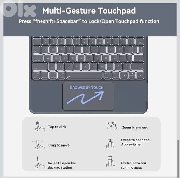 Keyboard Case with Trackpad – iPad Pro 12.9” / iPad Air 13” (Grey) 6