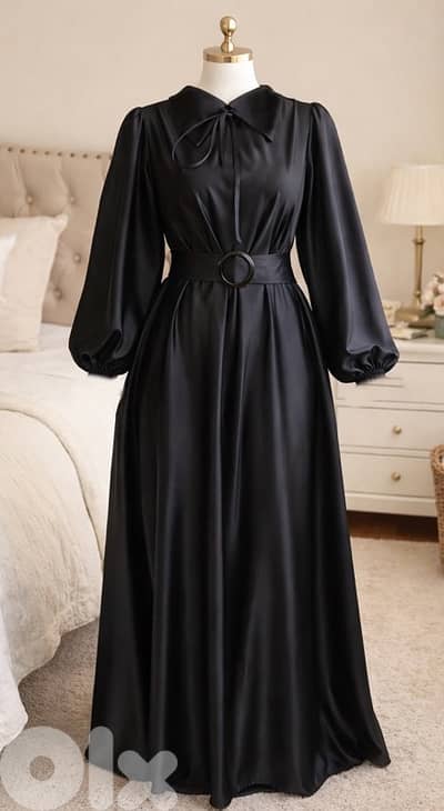 black silky dress