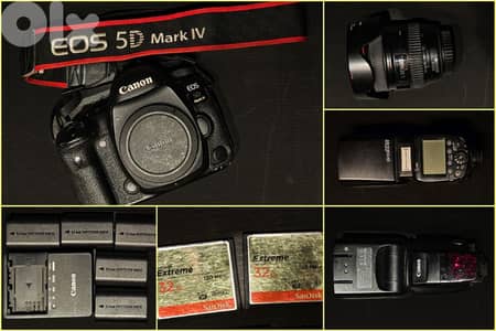 canon camera + lens + speedlite