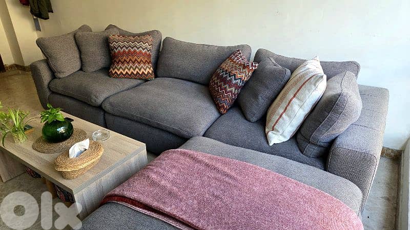 Ostrich Feather Living Room Set | L-shaped Sofa 2