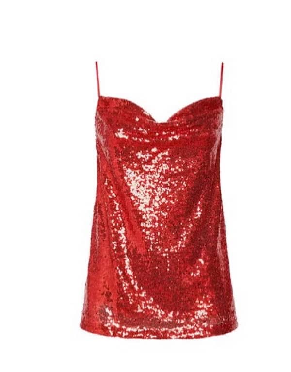 New sequins Tops black & Red in tag 6