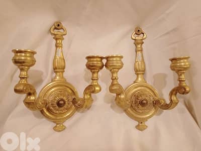 شمعدانين أنتيك نحاس للتعليق