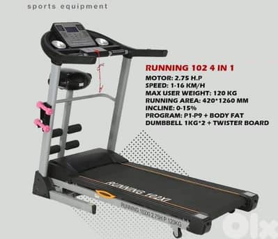 very good quality treadmill full options