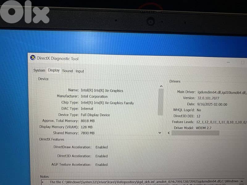 Core i7 11th generation 16GB/512GB Nvme 6