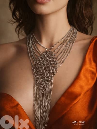 necklace double tone silver gold