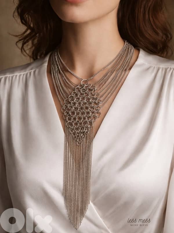 necklace double tone silver gold 1