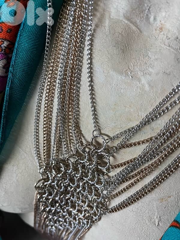 necklace double tone silver gold 2