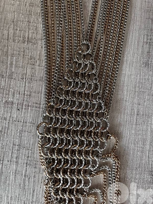 necklace double tone silver gold 3