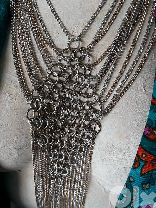 necklace double tone silver gold 4