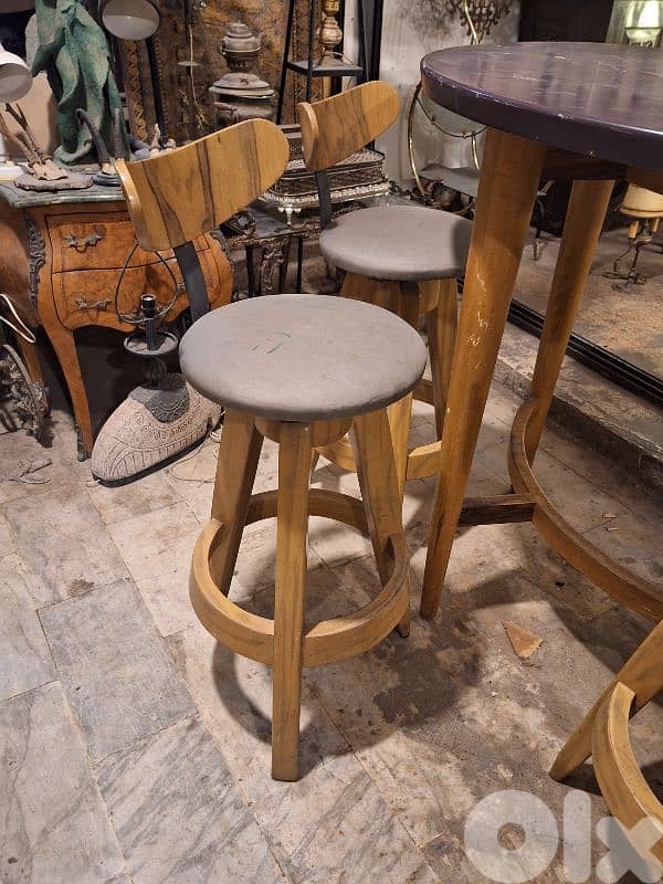 vintage Mid-century bean shaped bar table and 3 stools 3