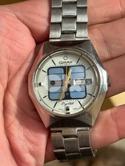Vintage Omax Crystal Automatic - Swiss 25 Jewel - Arabic Day/Date