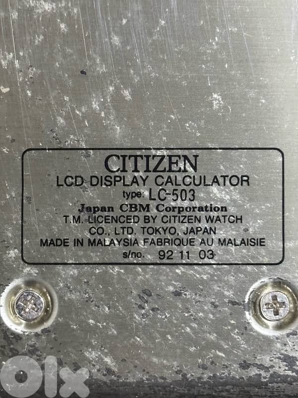 Vintage Citizen LC-503 Pocket Calculator - Working with Case 3