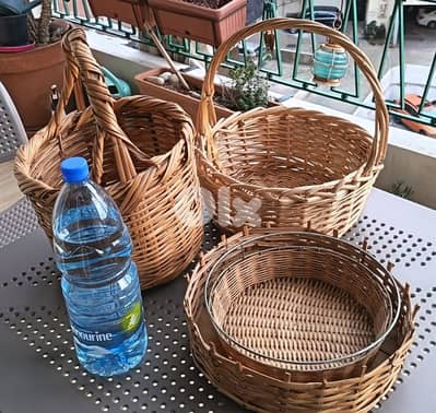 Set of 4 Handmade Woven Baskets – Natural & Rustic