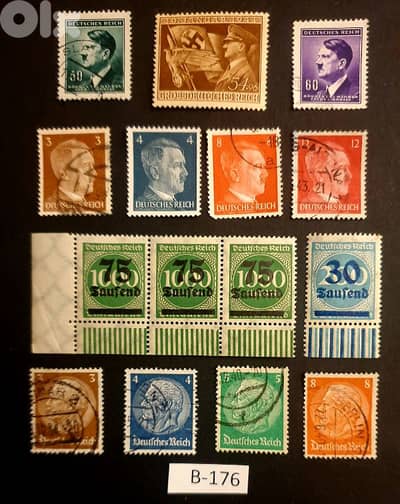 Germany Reich Nazi 15 stamps Lo# B-176