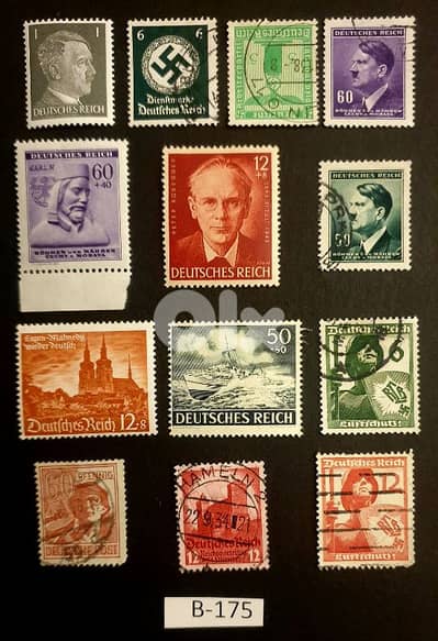 Germany Reich Nazi 13 stamps Lo# B-175