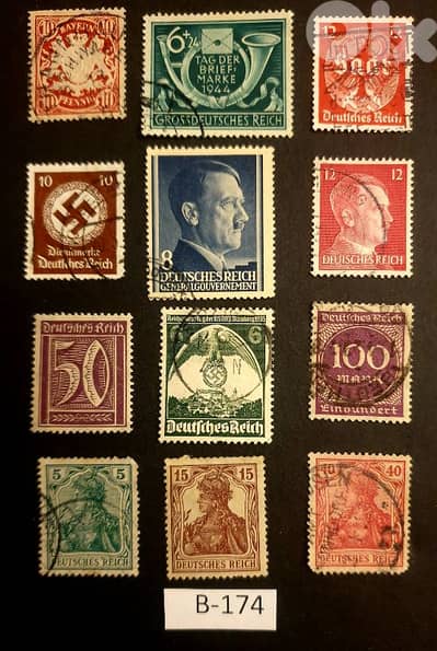 Germany Reich Nazi 12 stamps Lo# B-174