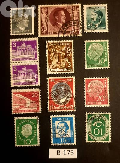 Germany Reich Nazi 13 stamps Lo# B-173