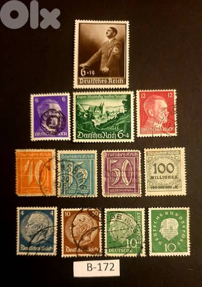 Germany Reich Nazi 12  stamps Lo# B-172