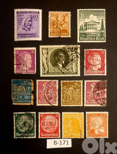 Germany Reich Nazi 14 stamps Lo# B-171