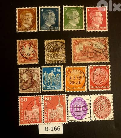 Germany Reich Nazi 15 stamps Lo# B-166