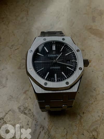 audemars piguet 41mm black dial swiss machine