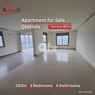 Apartment with terrace in Qortada شقة كبيرة مع تراس في قرطاضة