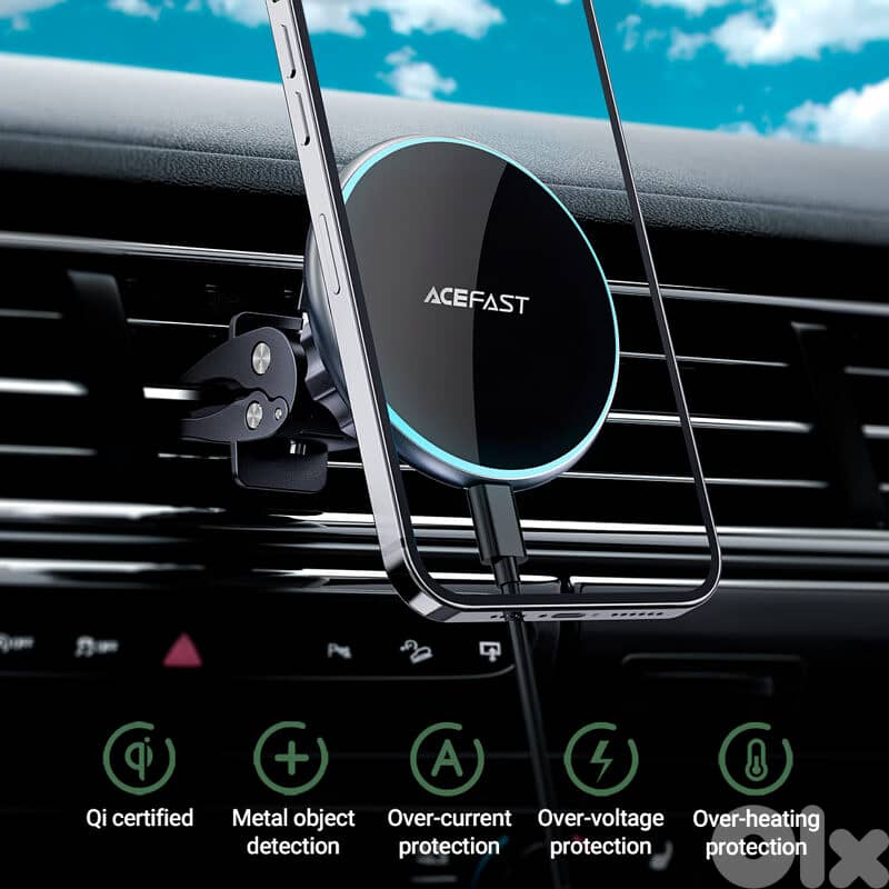 ACEFAST D3 15W Wireless Charger Car Mount Magnetic Holder 4