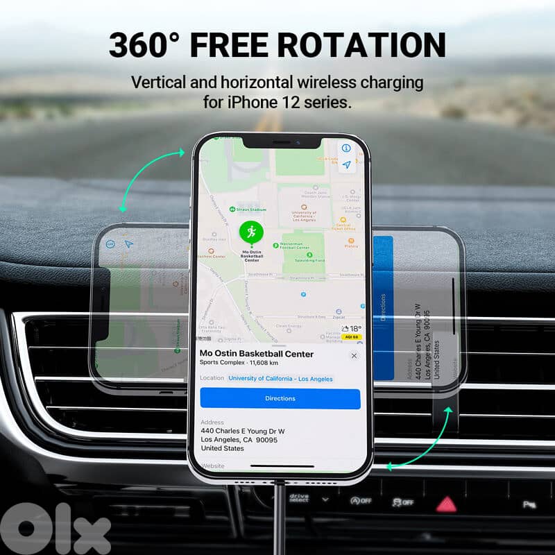 ACEFAST D3 15W Wireless Charger Car Mount Magnetic Holder 5