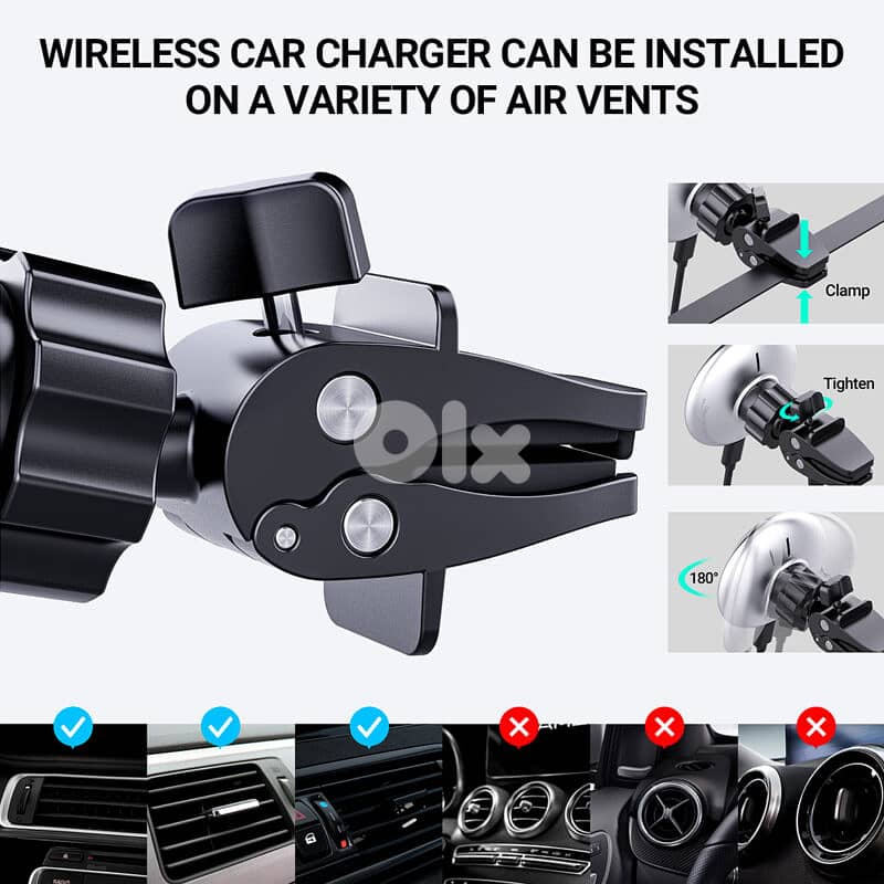 ACEFAST D3 15W Wireless Charger Car Mount Magnetic Holder 10