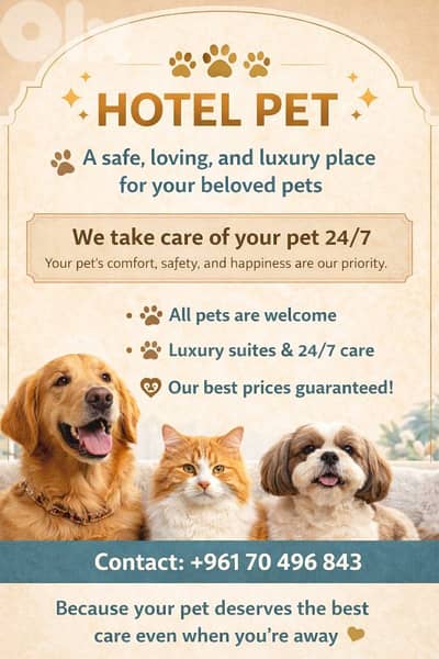 hotel and house for your pets. .