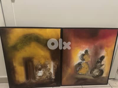 Modern Abstract Framed Painting – Signed – Large Wall Art