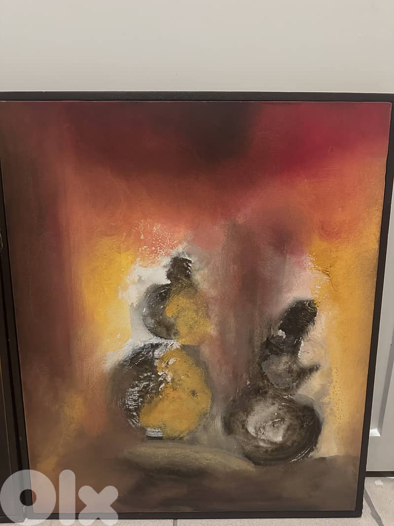 Modern Abstract Framed Painting – Signed – Large Wall Art 2