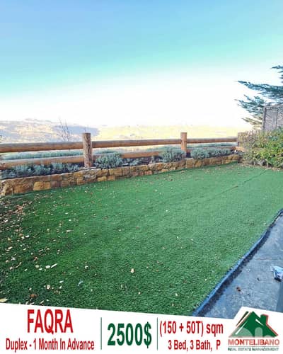 150 sqm Duplex For Rent in Faqra فقرة with 50 sqm Terrace & View