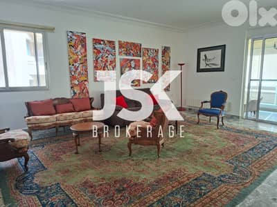 L20591 - 3 Bedroom Apartment with Partial Sea View For Sale in Raouche