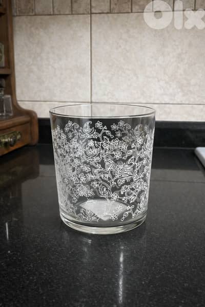 Zara Home Transparent Floral Glass Cups (set of 12)