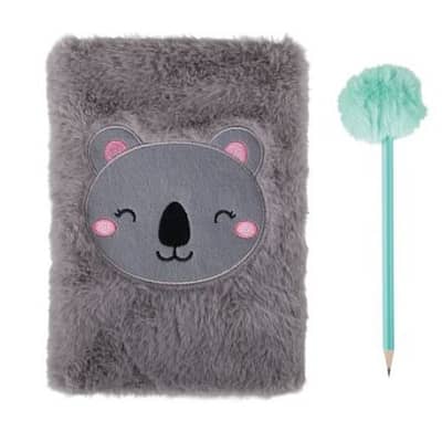 Crelando Notebook With Fluffy Cover & Pencil - دفتر ملاحظات