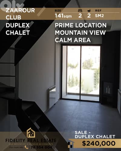 Duplex chalet for sale in Zaarour club SM2 شاليه دوبلكس للبيع