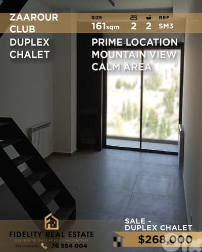 Chalet duplex for sale in Zaarour SM3 شاليه دوبلكس  للبيع في الزعرور