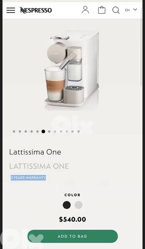 nespresso latissima one 1