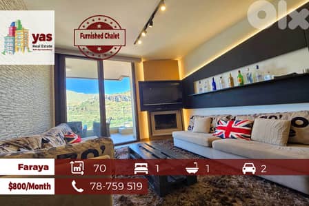 Faraya 70m2 | Cozy Chalet | Furnished | Mountain View | Rent | DA/JO