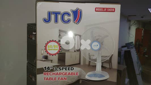 Jtc rechargeable table fan 14 inch Jf-5401b