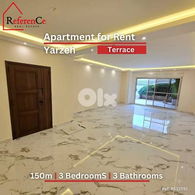 Apartment with terrace in Yarzeh for rent شقة + تراس في يرزه للإيجار